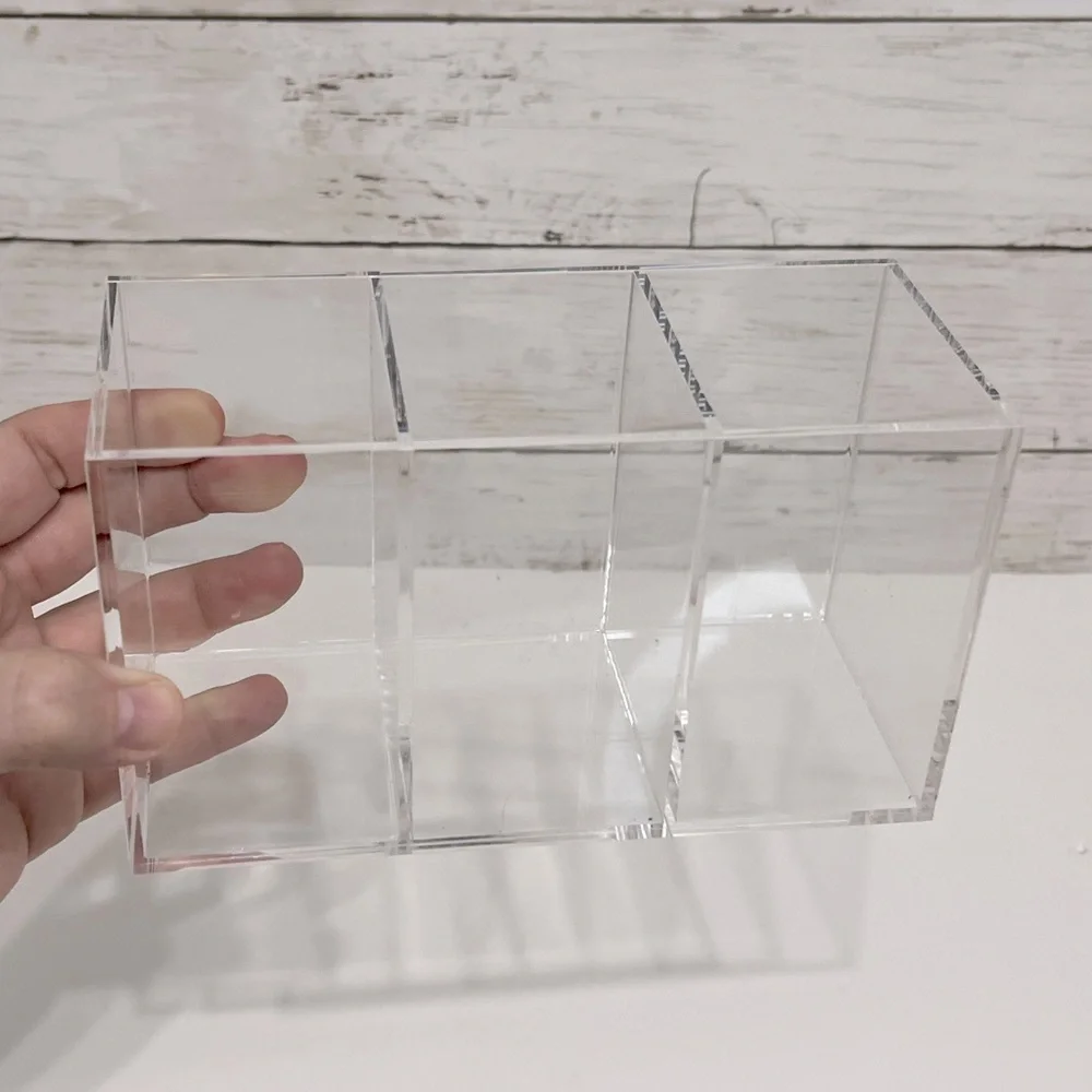Clear Acrylic 3 Compartment Organizer PRICE FIRM